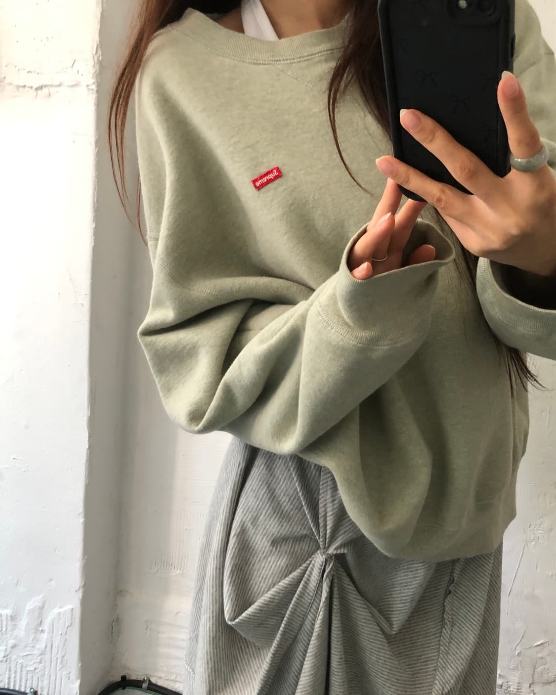 Supreme 슈프림 헤더 민트 스몰 박스 로고 크루넥 맨투맨 상품이미지2