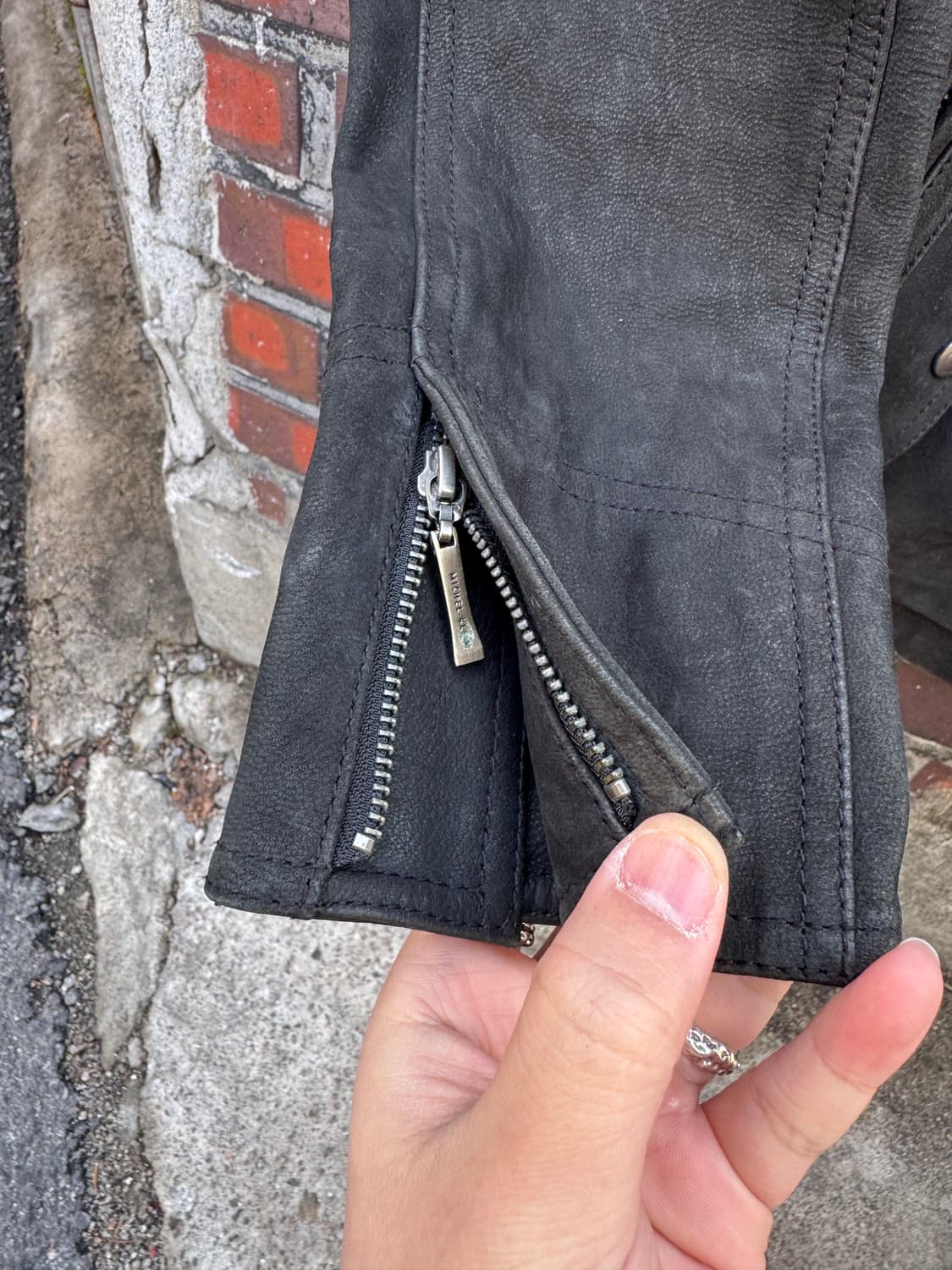 Michel Klein 스웨이드 가죽 라이더자켓 상품이미지6