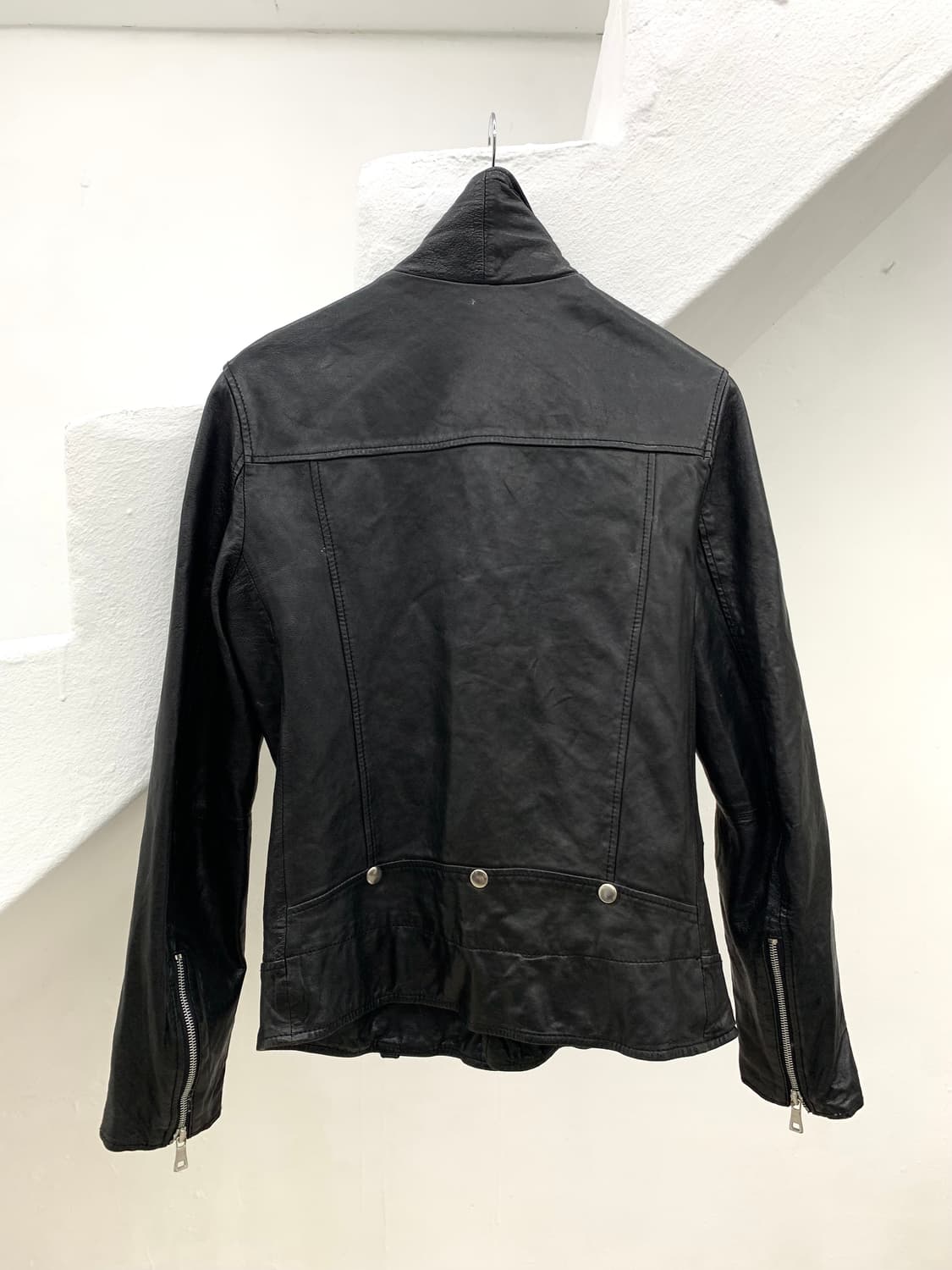 Rock mood vintage lambskin leather jacke 상품이미지6