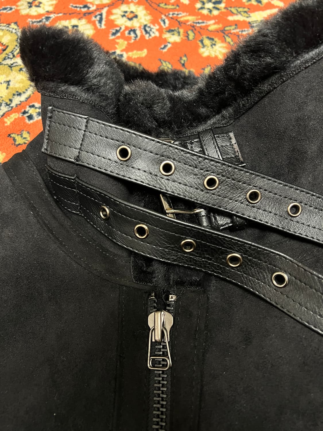 블랙 스웨이드 B3 무스탕 오버핏 L 사이즈 상품이미지3