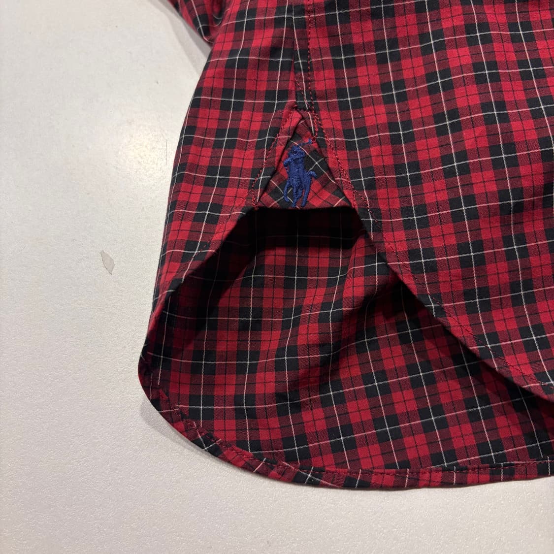 [M] 폴로 랄프로렌 슬림핏 레드 체크 셔츠 C861 상품이미지8