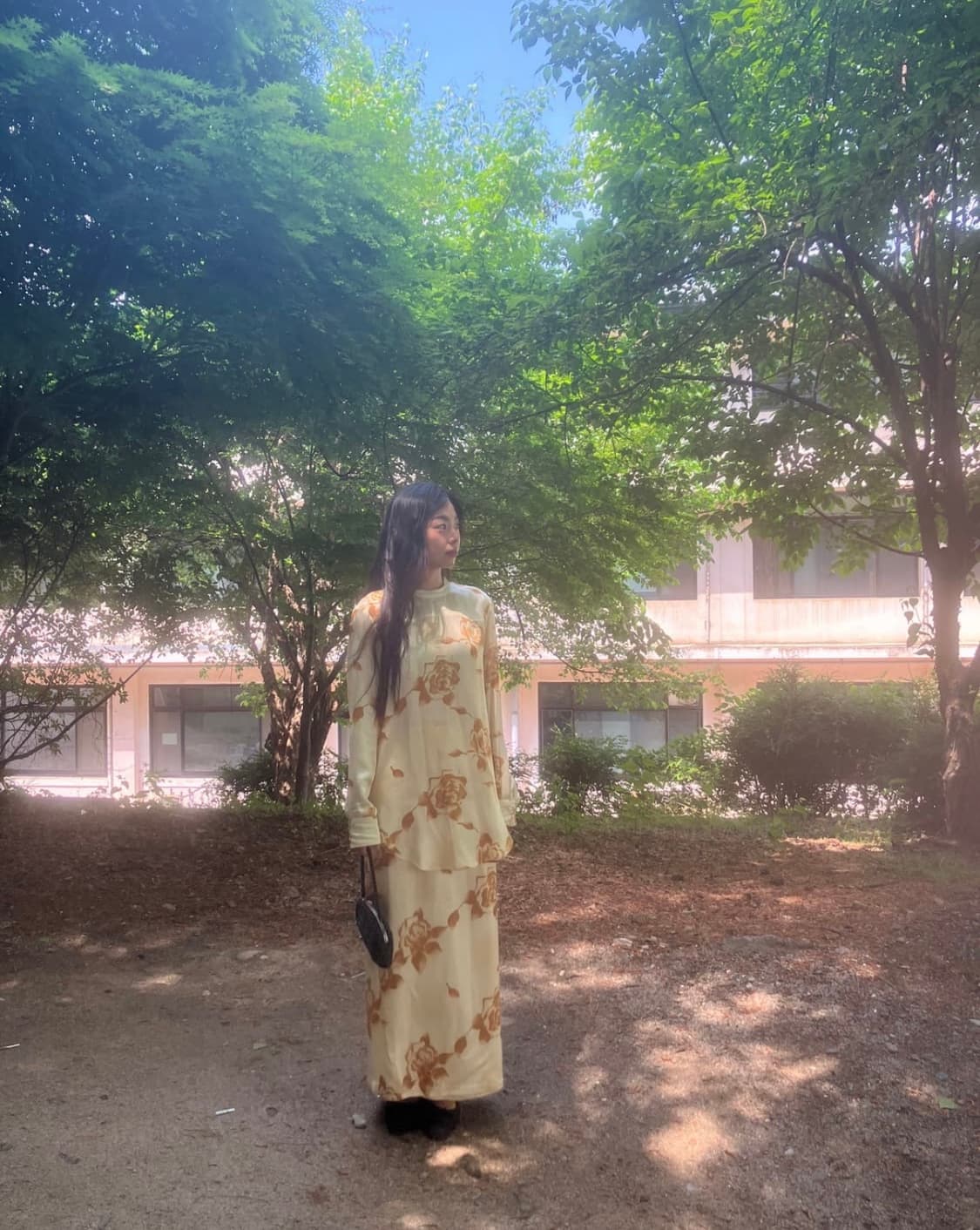 티크 ROSE SILK LONG SKIRT 상품이미지4