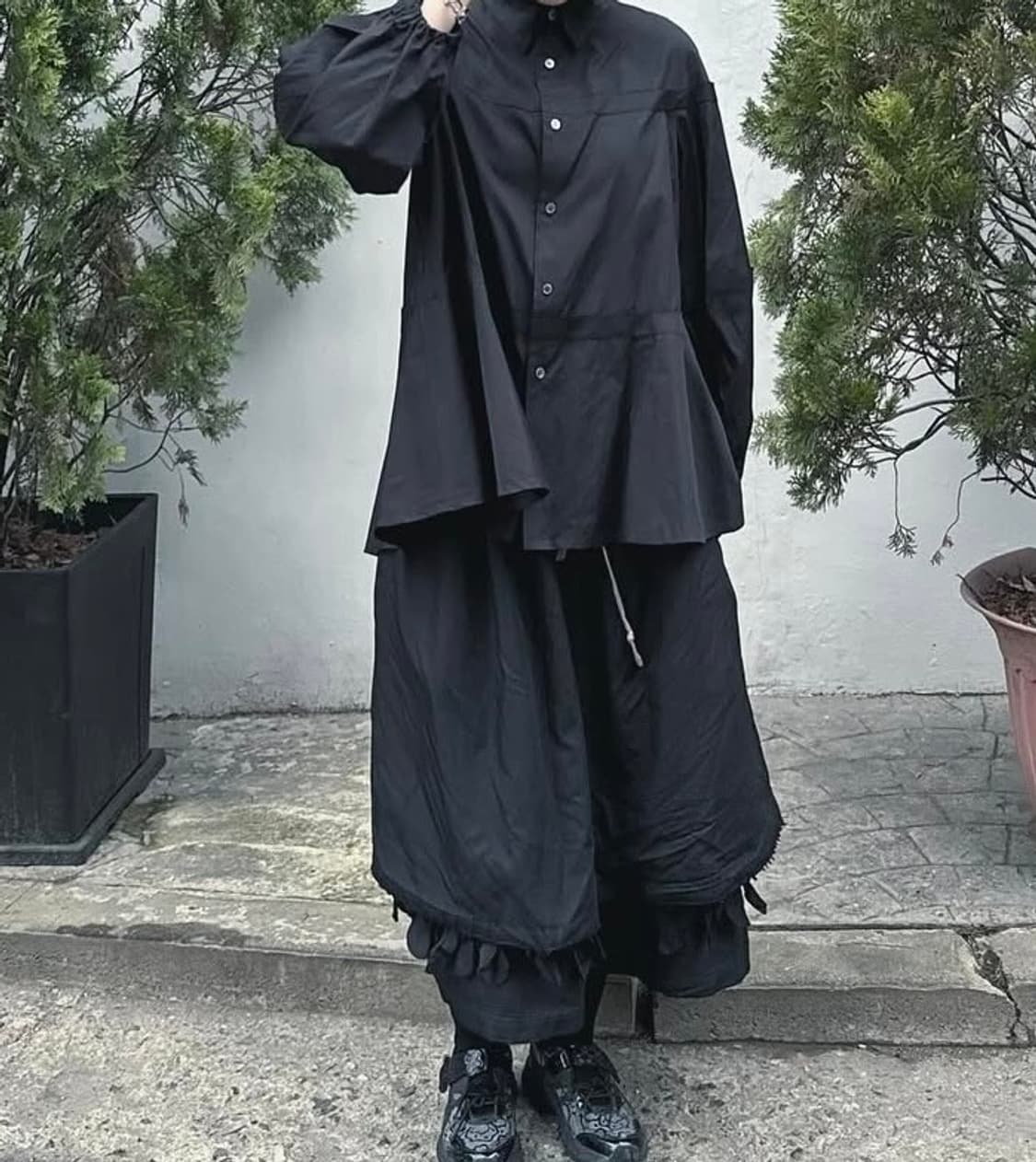 (네고가능)꼼데가르송 꼼데가르송 24SS 퍼프 코튼 셔츠 (블랙 S) 상품이미지1