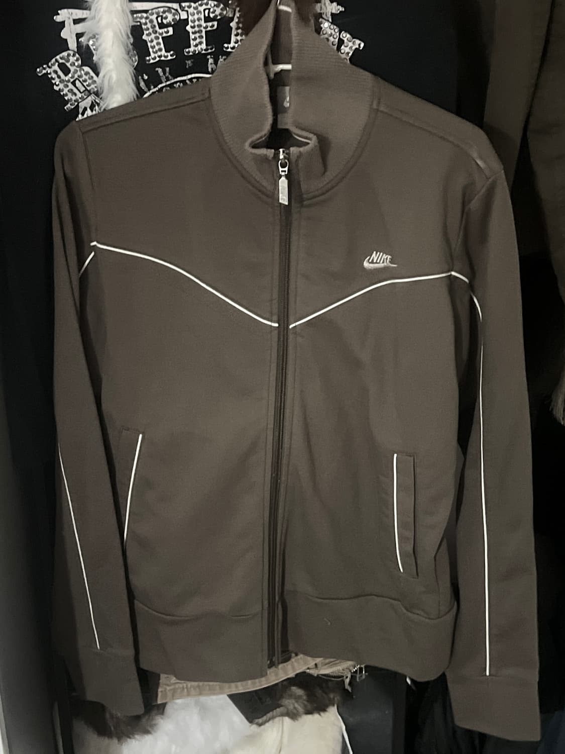 빈티지 나이키 카키 져지 집업 상품이미지1