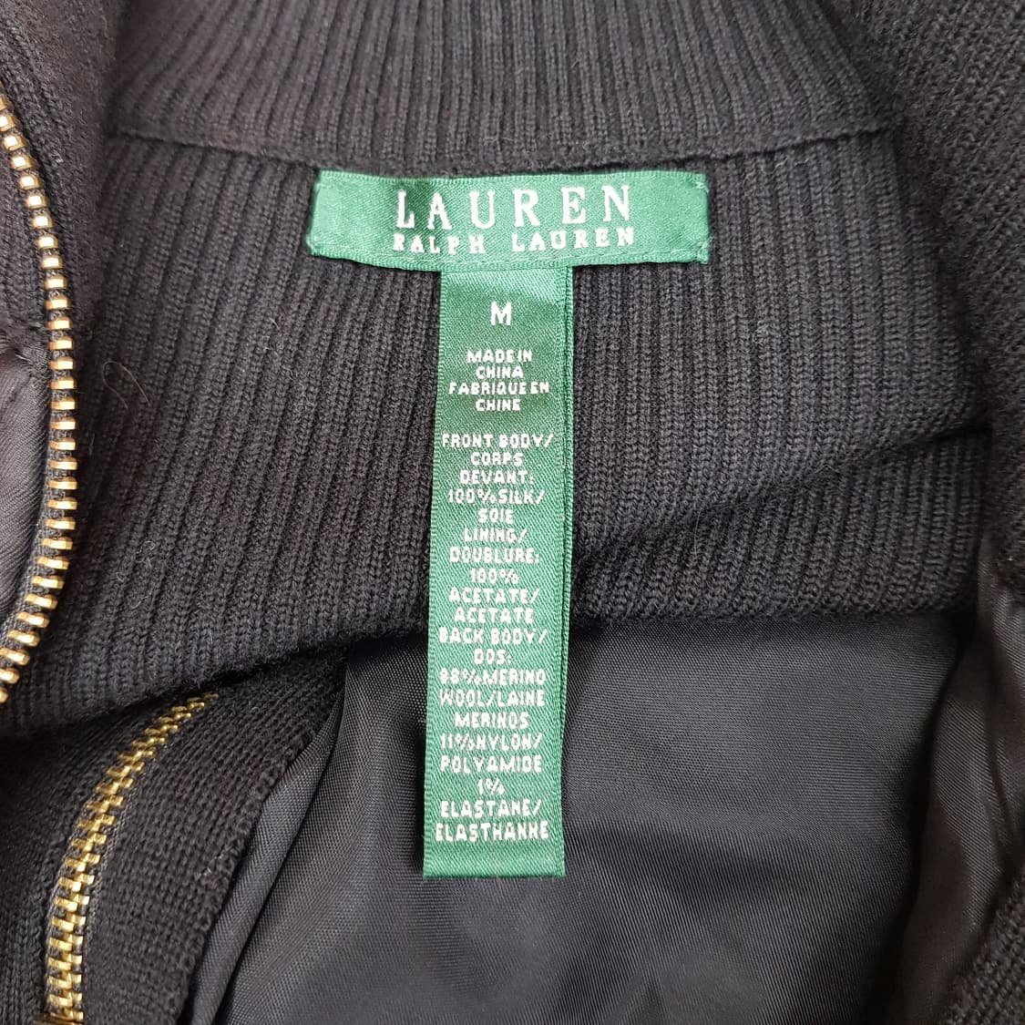 랄프로렌 실크 울 배색 니트 집업 M사이즈 상품이미지3