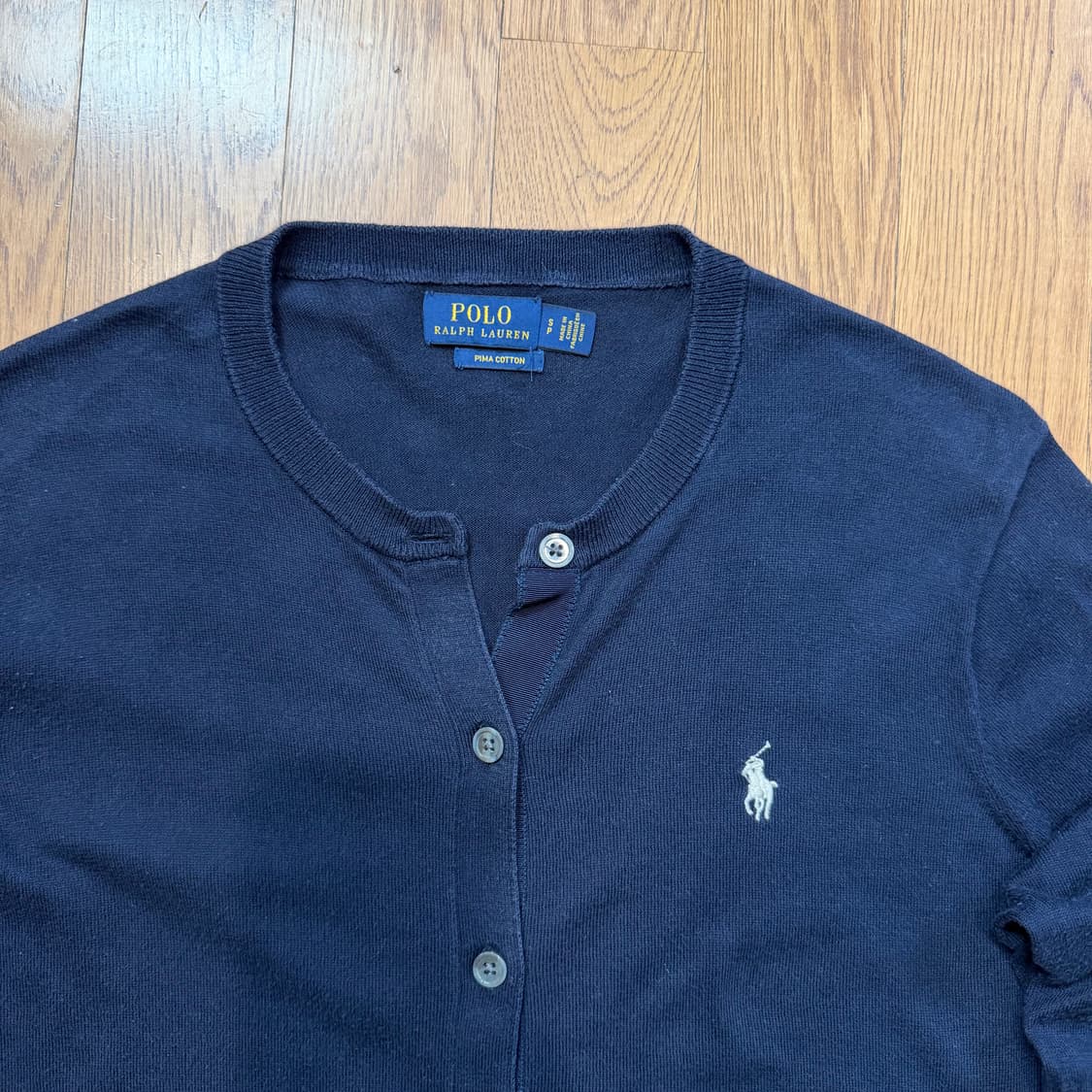 폴로 랄프로렌 피마 코튼 네이비 라운드 가디건 상품이미지2