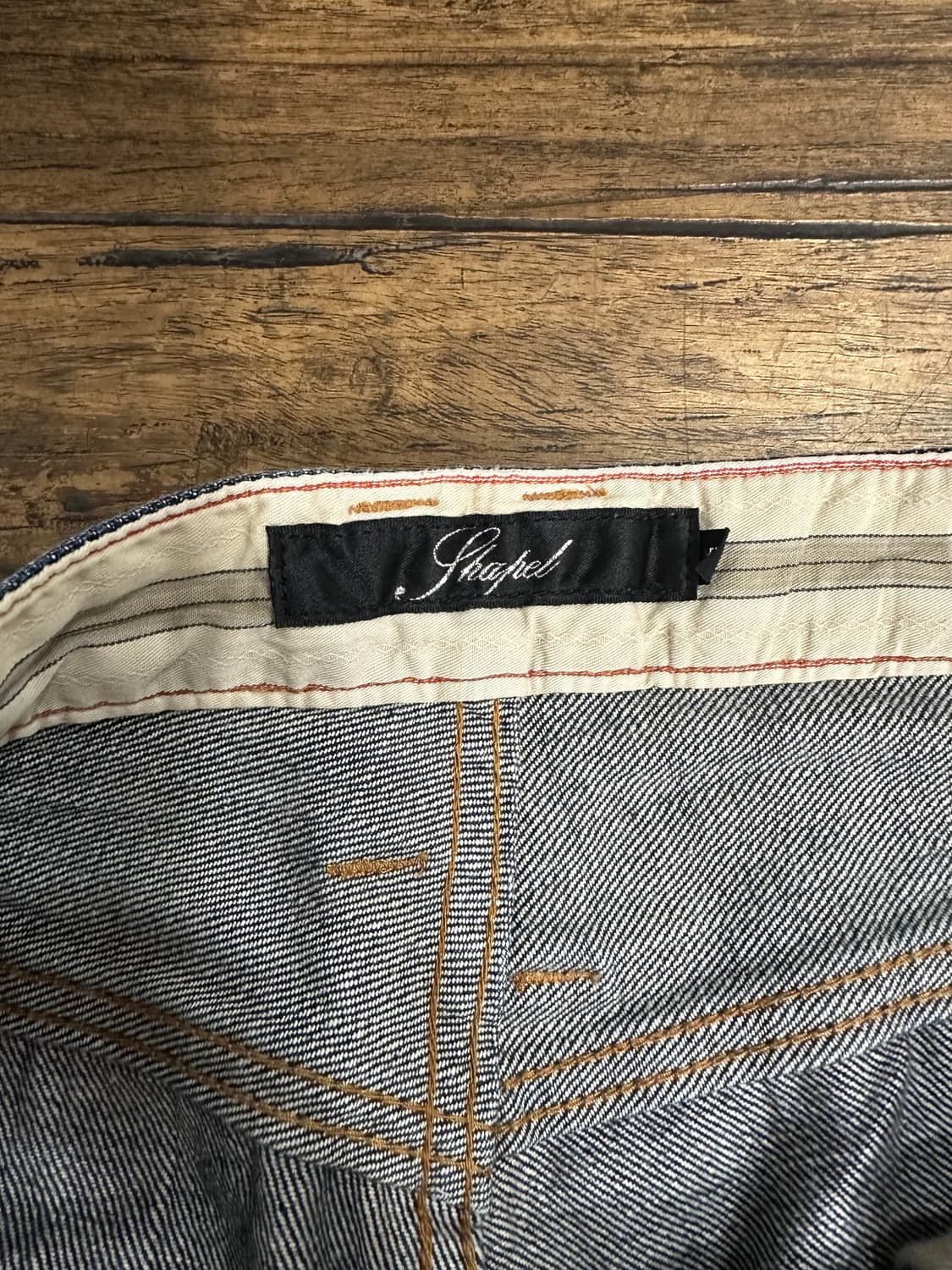 일본빈티지 Chapel 패치워크 데님 팬츠 34사이즈 상품이미지4