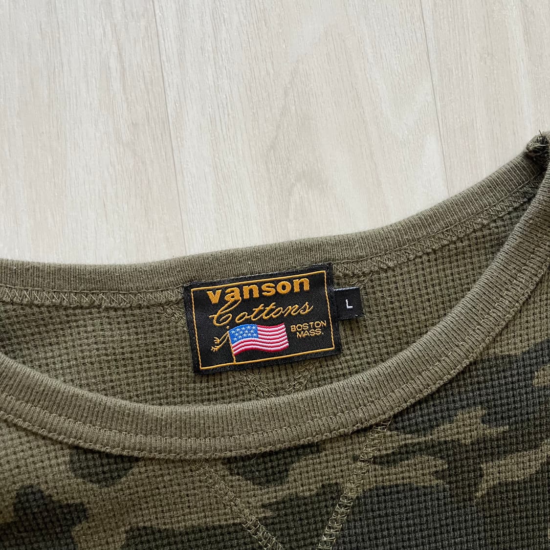 Vanson Leathers . 밴슨 카모플라쥬 와플 롱슬리브 상품이미지5