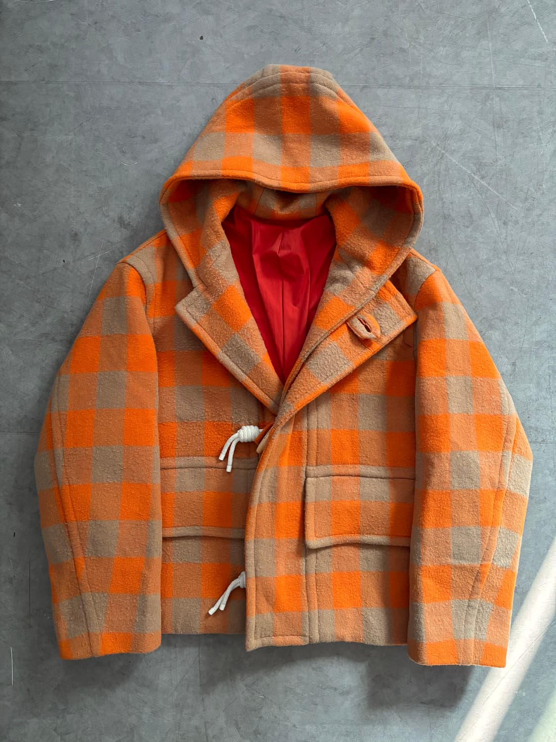 Solid Homme 솔리드 옴므 체크 숏 더플코트  상품이미지5