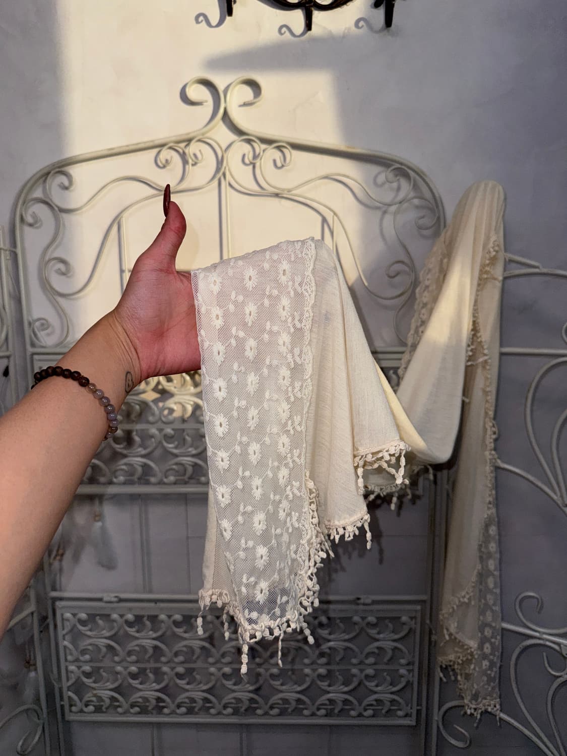 Ivory floral lace layered scarf  상품이미지3