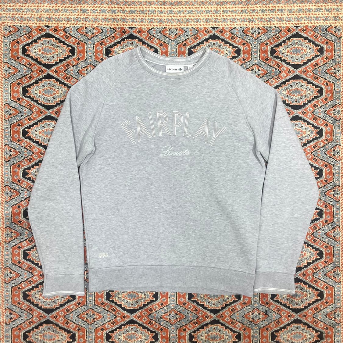 라코스테 페어플레이 프린팅 그레이 기모 맨투맨 여성M 상품이미지1