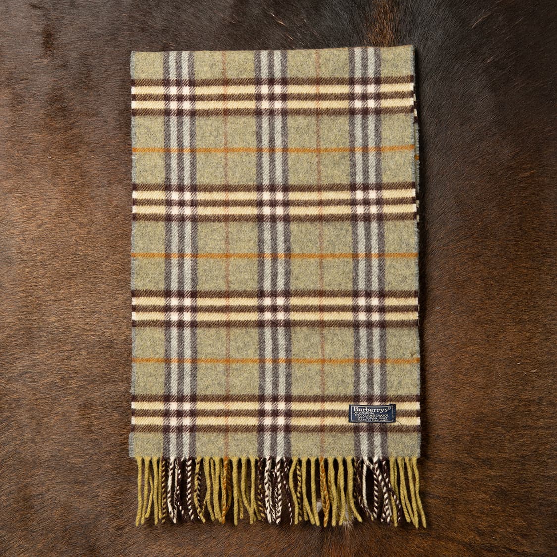 [정품] 90s 버버리 Burberrys 램스울 머플러 올리브  상품이미지1
