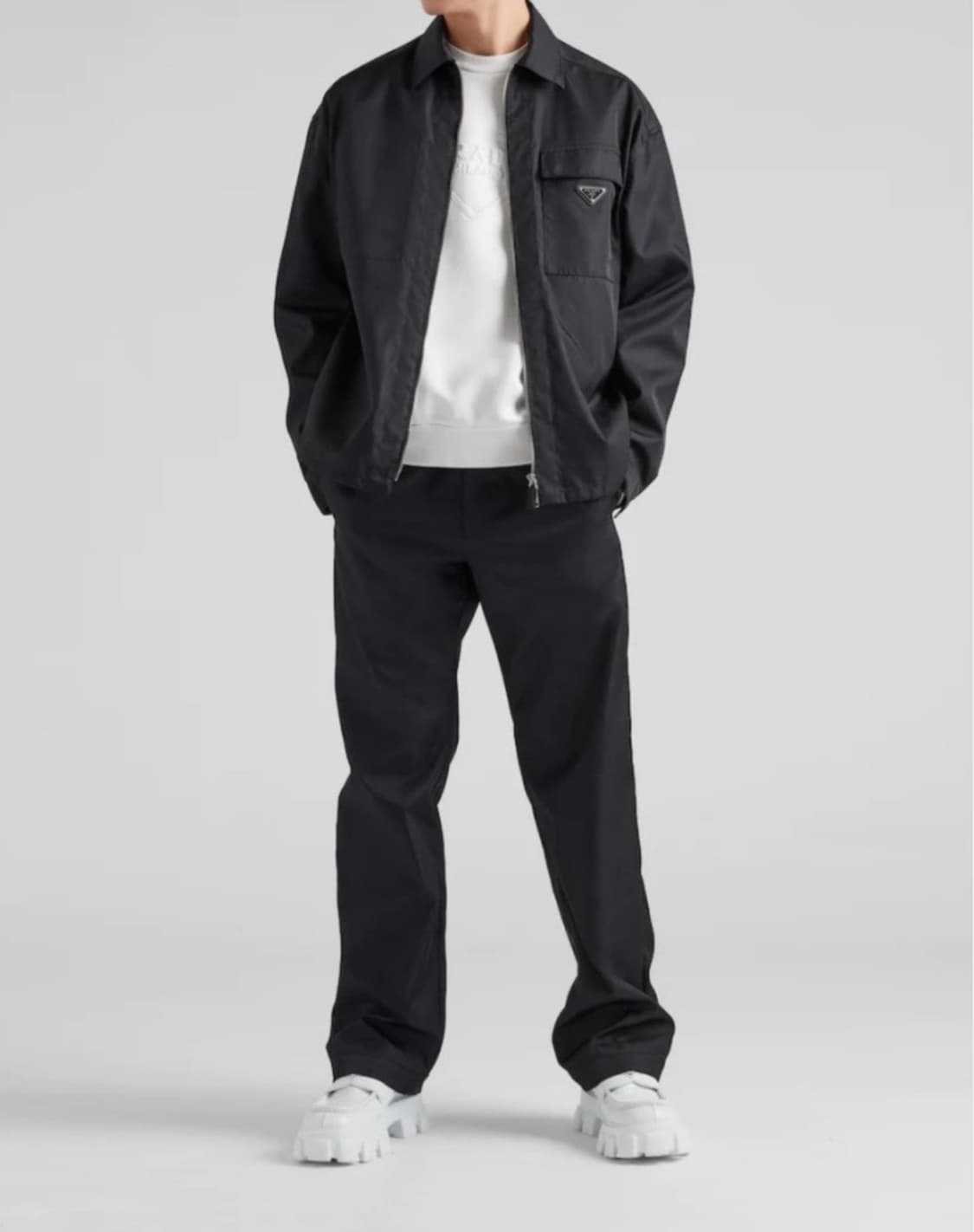 프라다 / 울 앤 리나일론 오버 셔츠 / L 상품이미지4