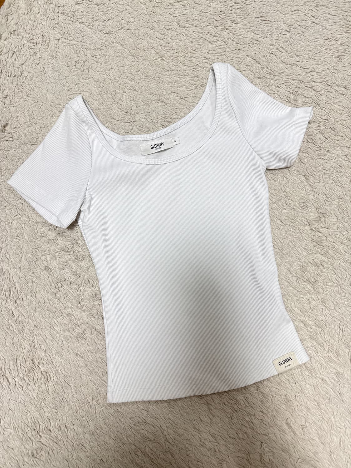 글로니 G CLASSIC RIB TEE (WHITE) 상품이미지1