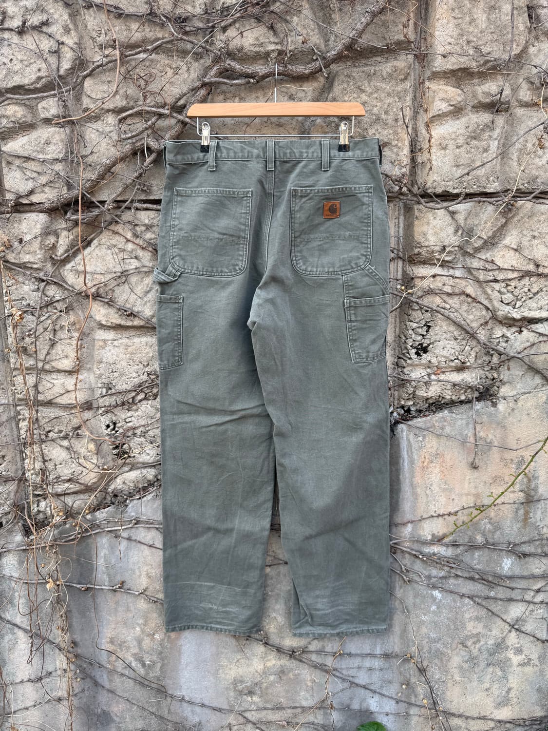 칼하트 빈티지 b11 모스그린 페이딩 카펜터 싱글니 워크 팬츠 상품이미지2