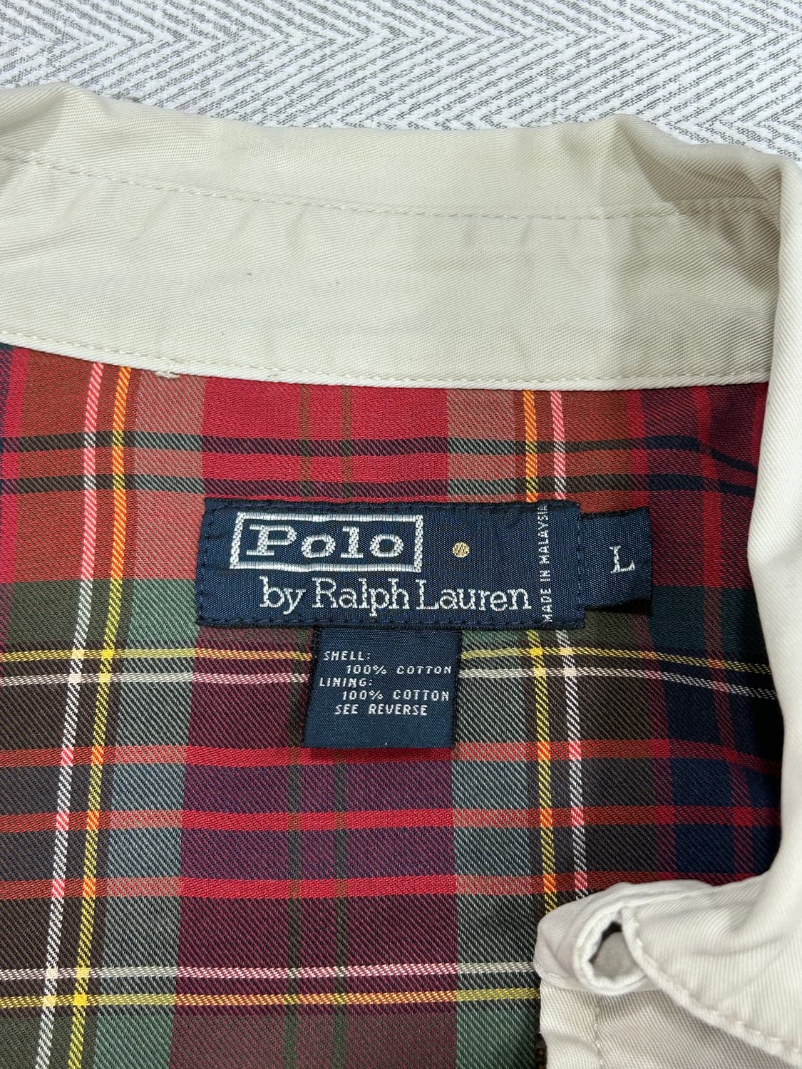 [L] 폴로랄프로렌 스윙탑 연베이지 블루종 남성 L사이즈 상품이미지4