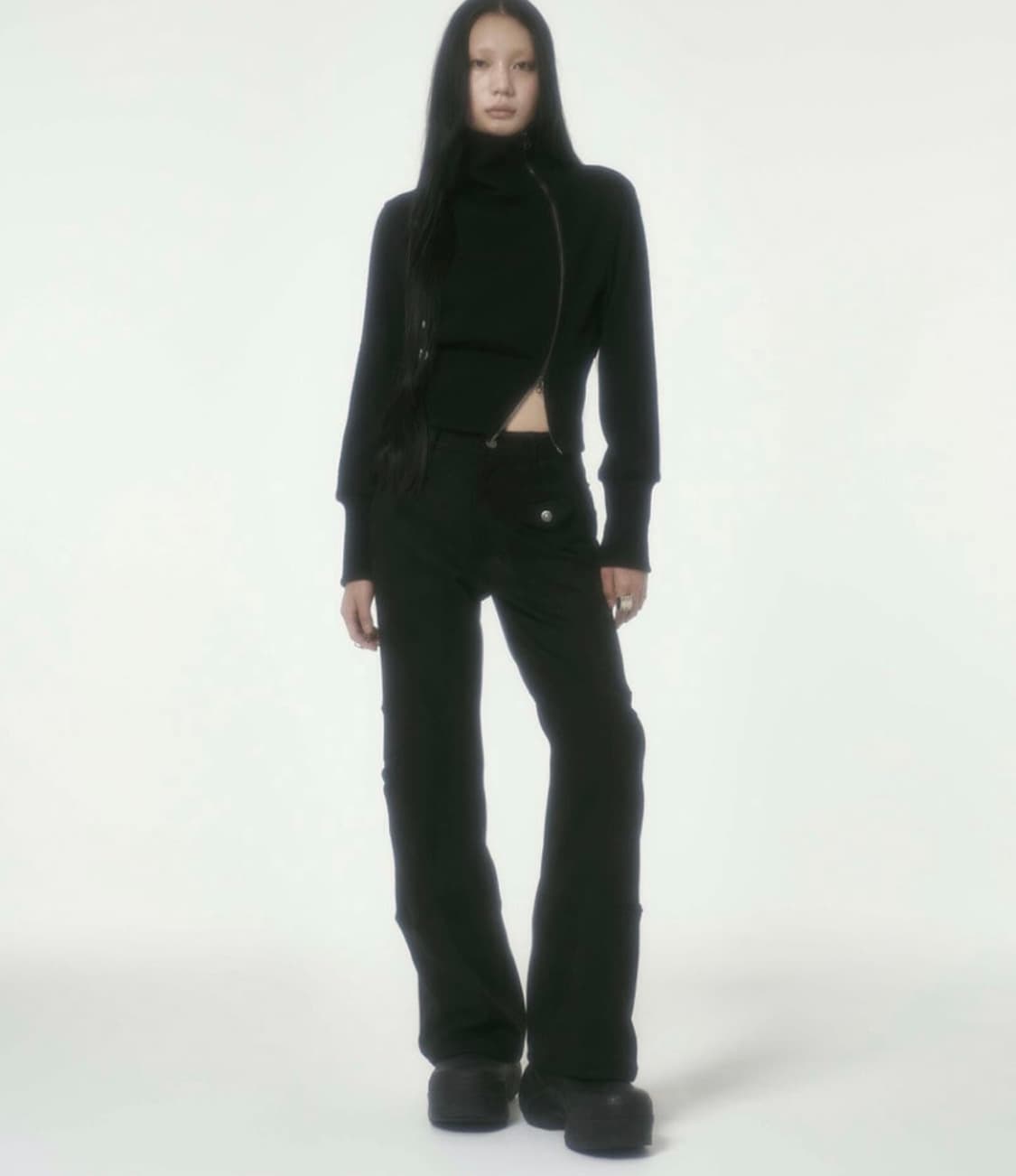 Bonnae 본네 울 크롭 집업 자켓 블랙 size1 상품이미지1