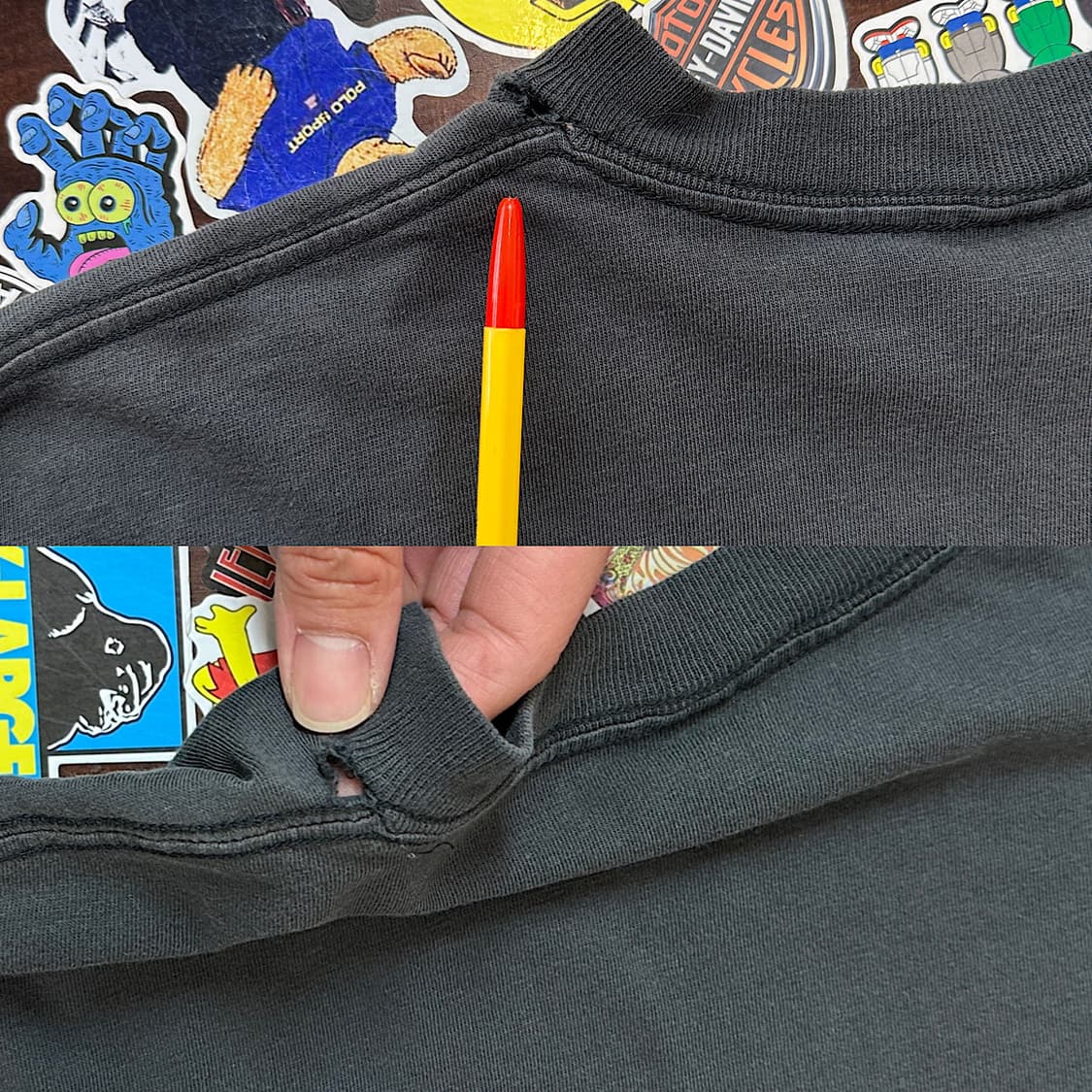 90s USA 올드 스투시 페이디드 롱슬리브 티셔츠 L 상품이미지9