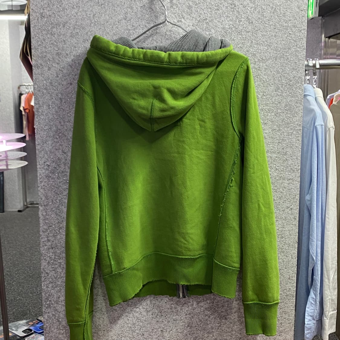 아베크롬비 아치로고 그린 데미지 후드 집업B2872 상품이미지3