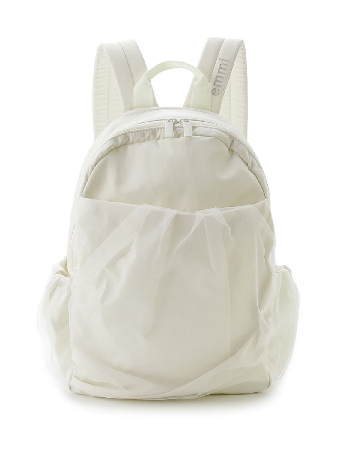 emmi 에미 일본 브랜드 튤 메쉬 매쉬 미니 개더 바디 백팩 블랙 상품이미지4