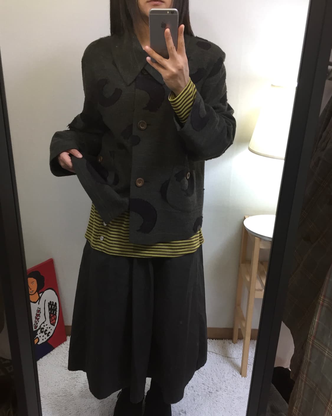 charcoal gray vintage pattern jacket 상품이미지2