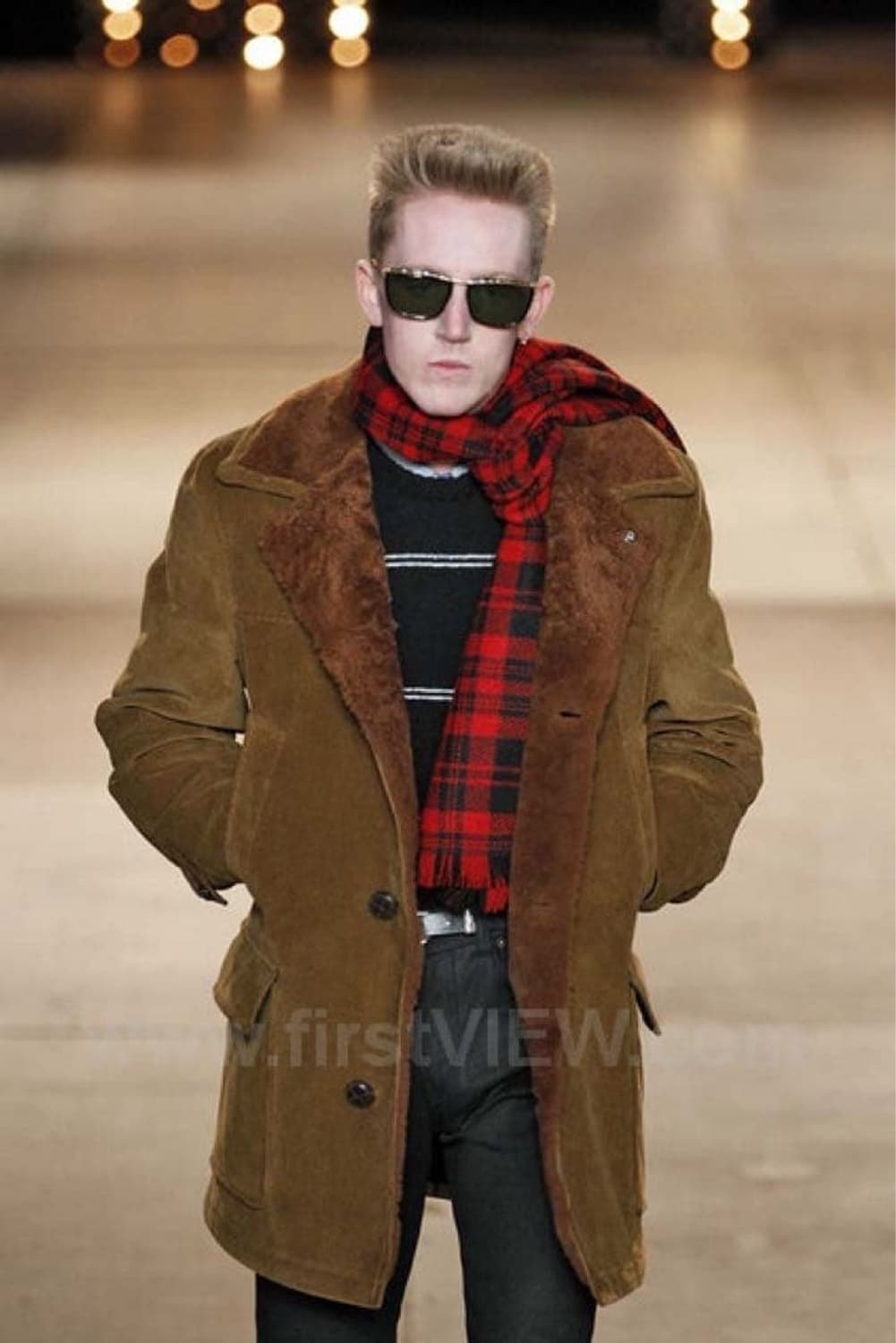 생로랑 코듀로이 무스탕 코트 상품이미지2