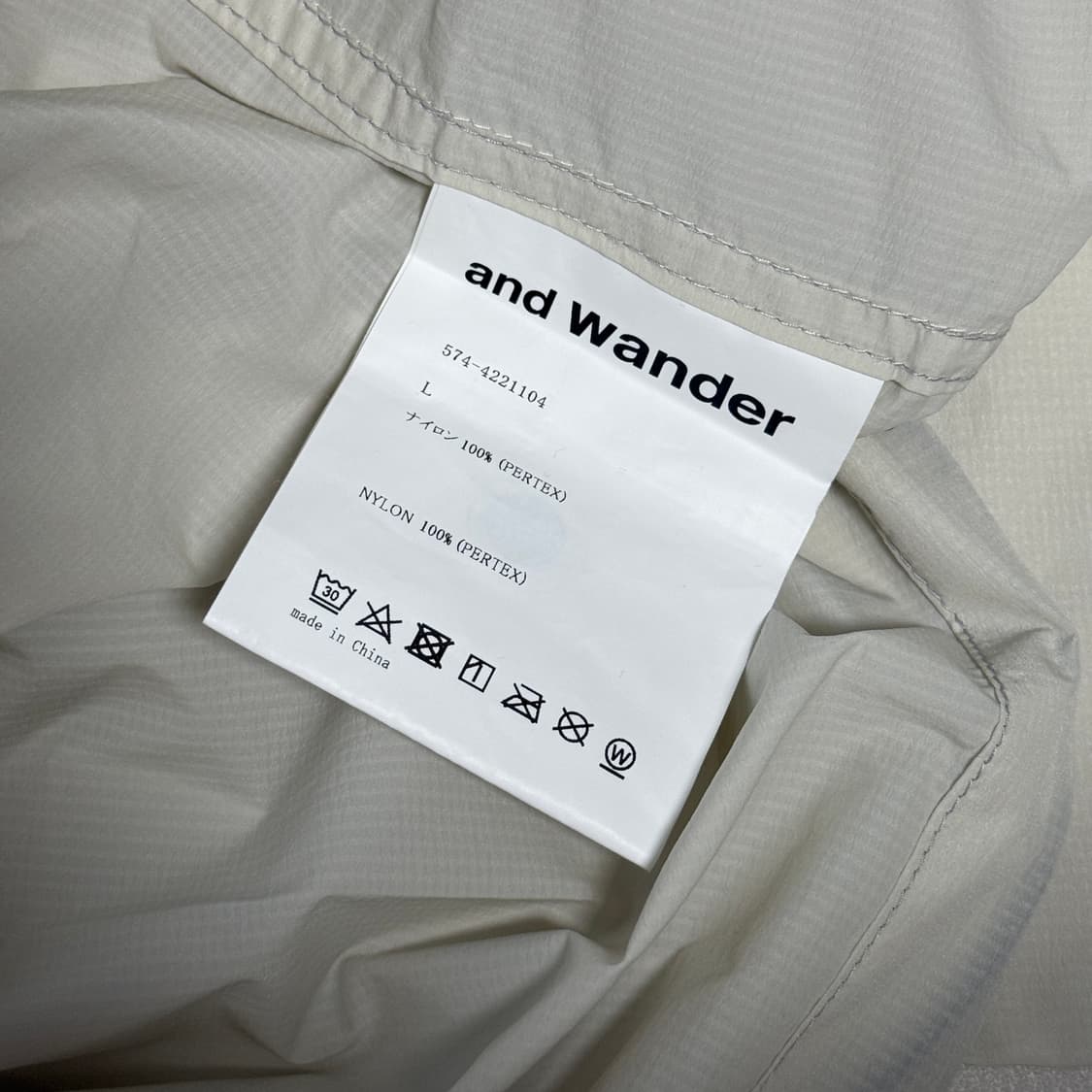 앤드원더 Pertex Wind Jacket Off White 상품이미지5