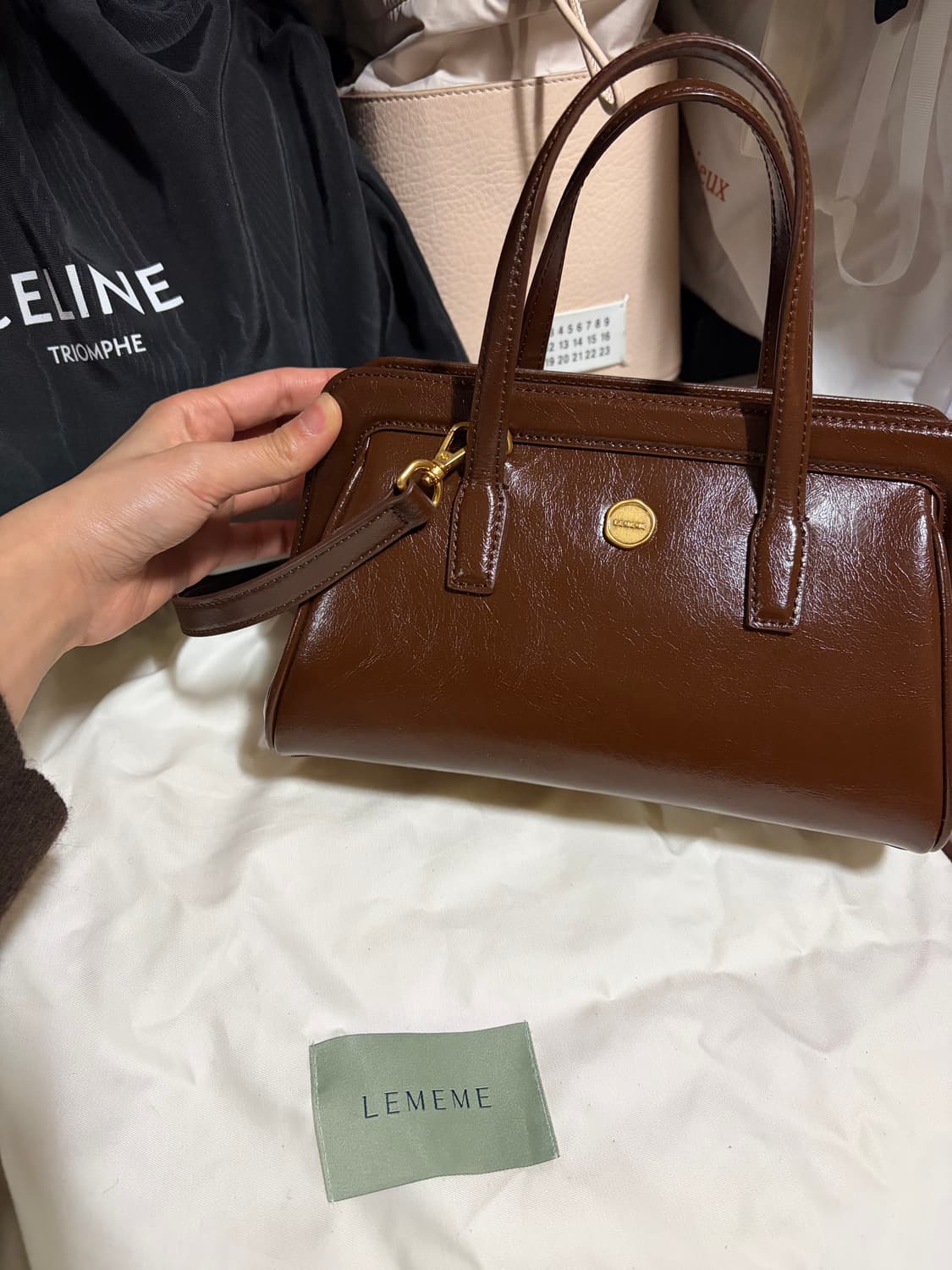 르메메 삭 쁘띠 자뎅 토트백 모카 상품이미지5