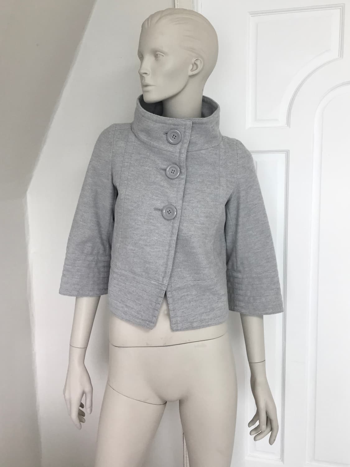 Japanese Big Button Gray Short-Coat  상품이미지1
