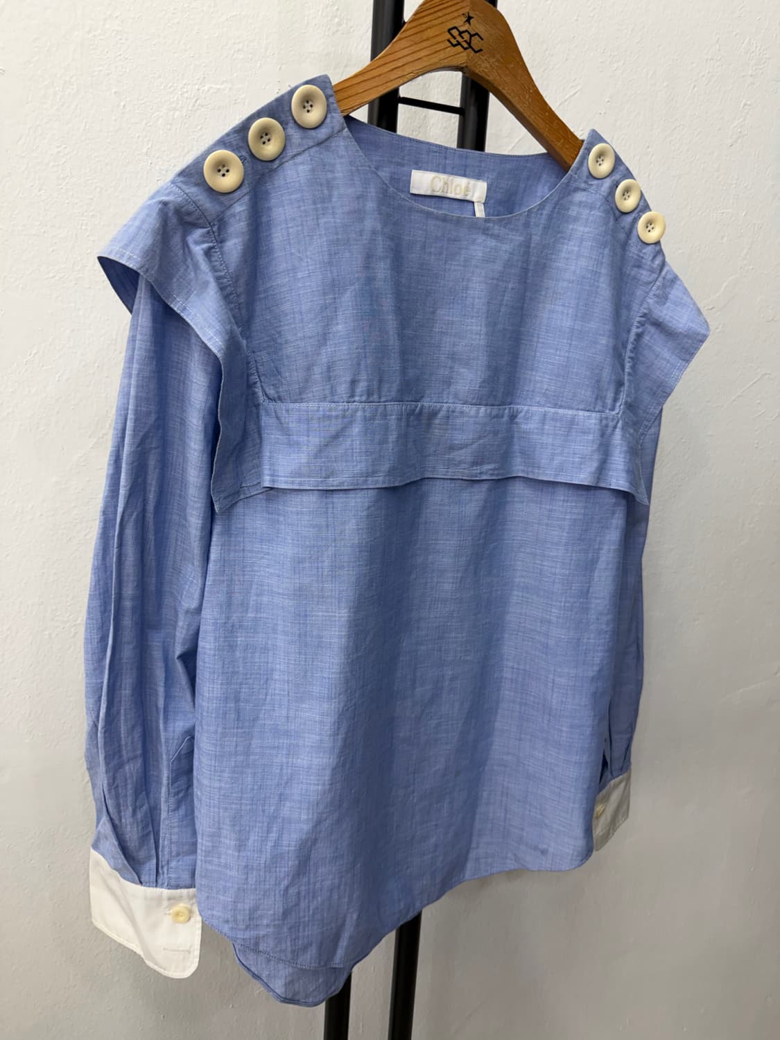 정품) 끌로에 블루 셔츠 긴팔 블라우스 38 상품이미지2