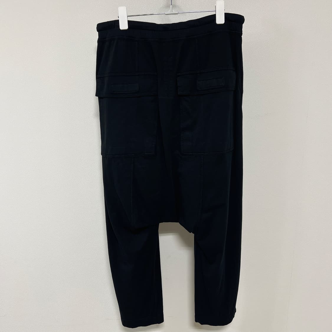 릭오웬스 19SS 다크쉐도우 드로우스트링 패치 크롭 배기 팬츠 블랙 상품이미지4