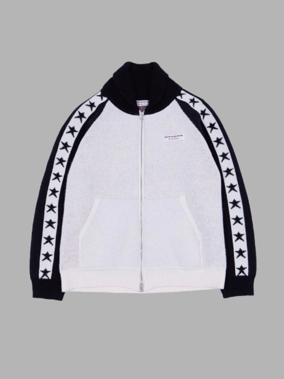 더뮤지엄비지터 자카드 니트 집업 상품이미지1