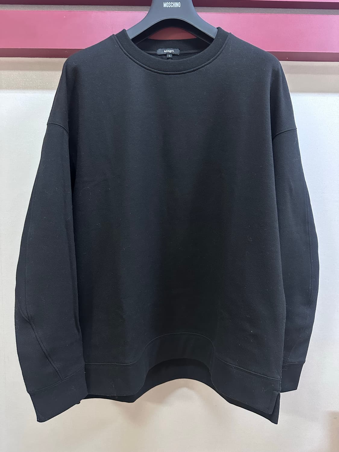 알레그리 기모 맨투맨 블랙 L사이즈   상품이미지1