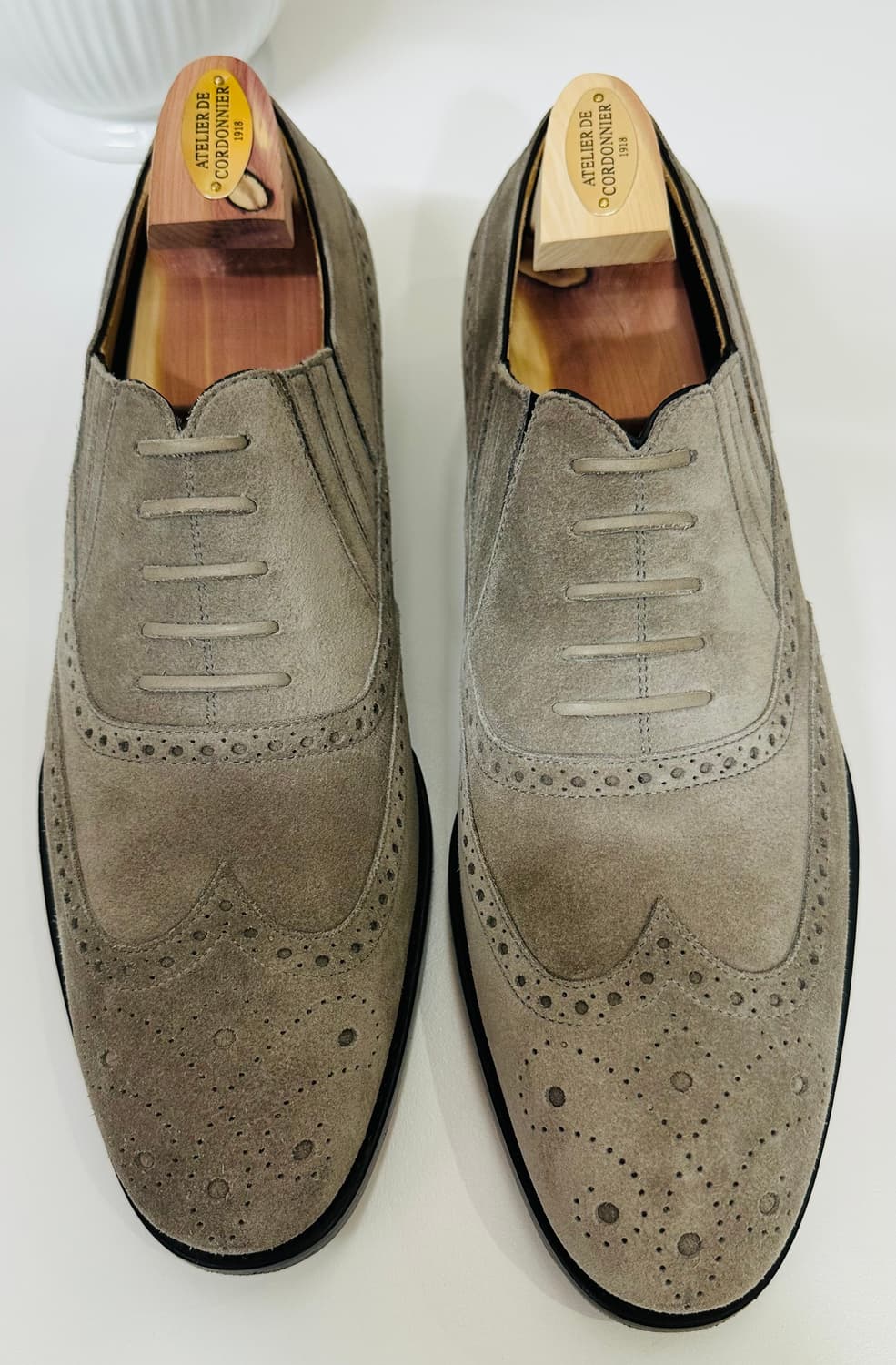 키톤 나폴리 스웨이드 그레이 옥스포드 슈즈 송아지 가죽 상품이미지2