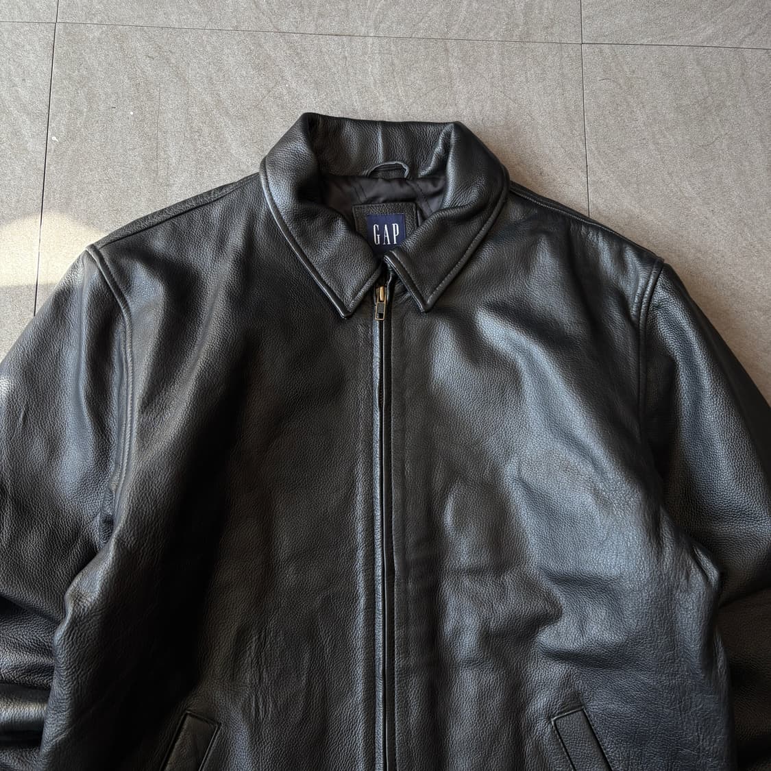 올드갭 소가죽 블랙 레더 자켓  상품이미지3