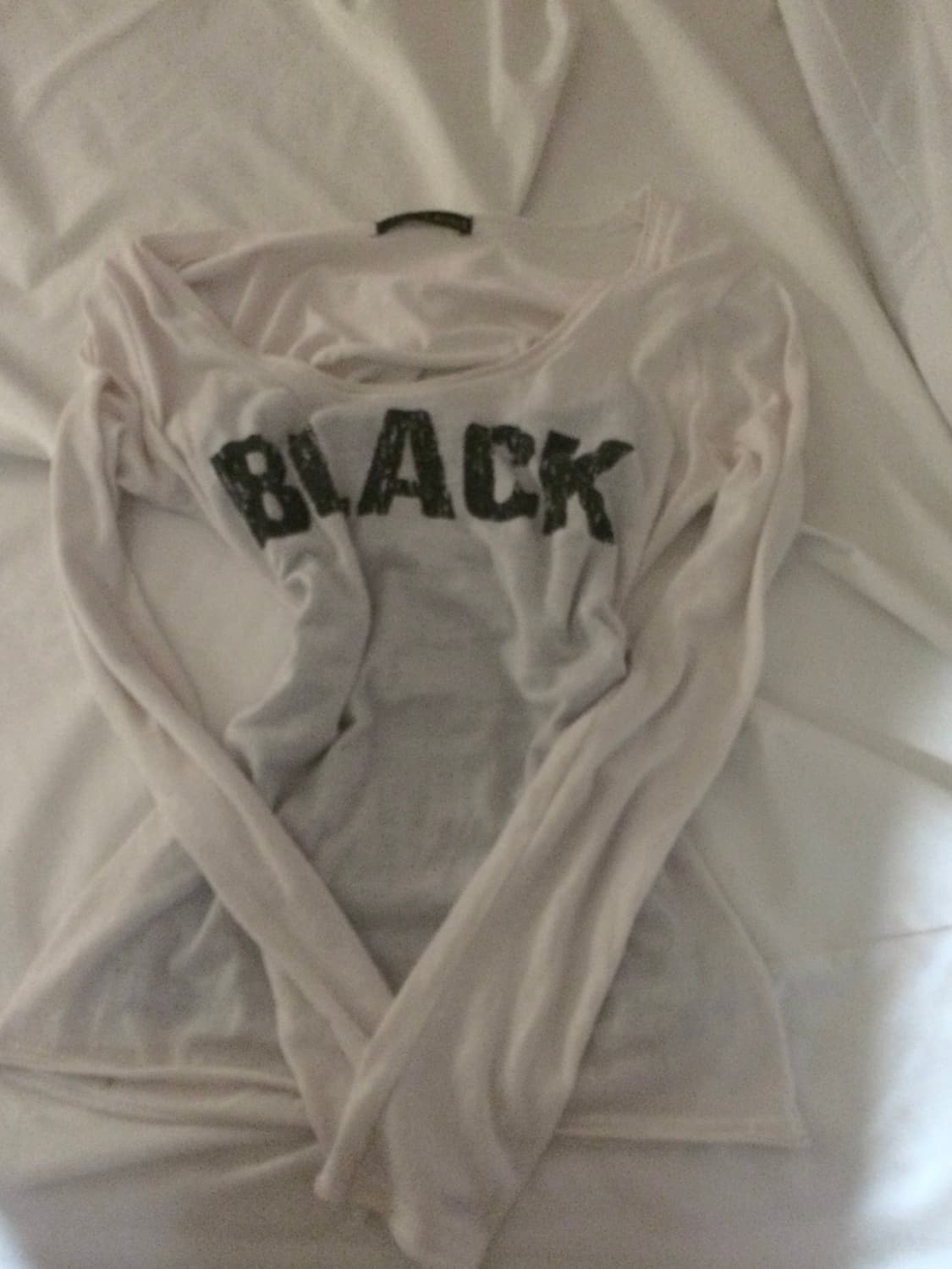 펑크 롱슬리브 데미지 레터링 티셔츠 상품이미지2