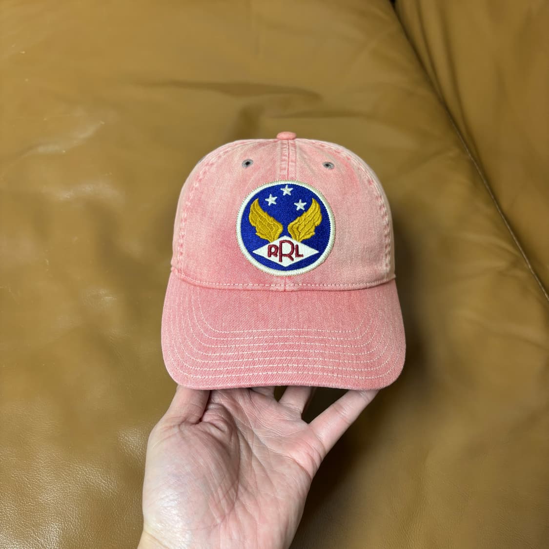 RRL 더블알엘 랄프로렌 폴로 6패널 볼캡 모자 워시드 레드 상품이미지2