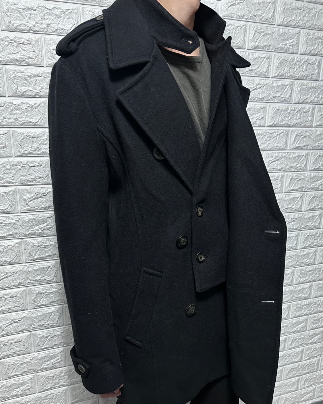 우영미 더블 판넬 울 코트 상품이미지2