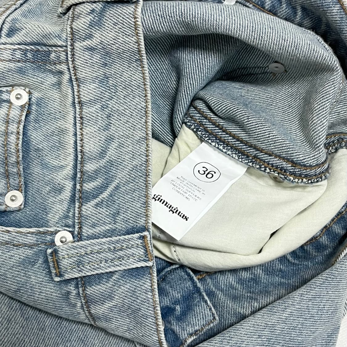 [36,38]기마구아스 Baggy 데님 팬츠/블루 상품이미지2