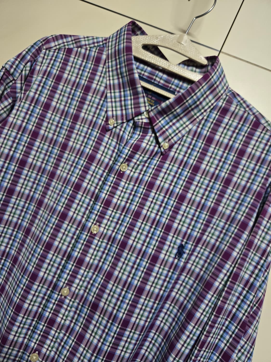 폴로 랄프로렌 클레식핏 퍼플체크 셔츠(미착용제품)ㅡ 상품이미지1