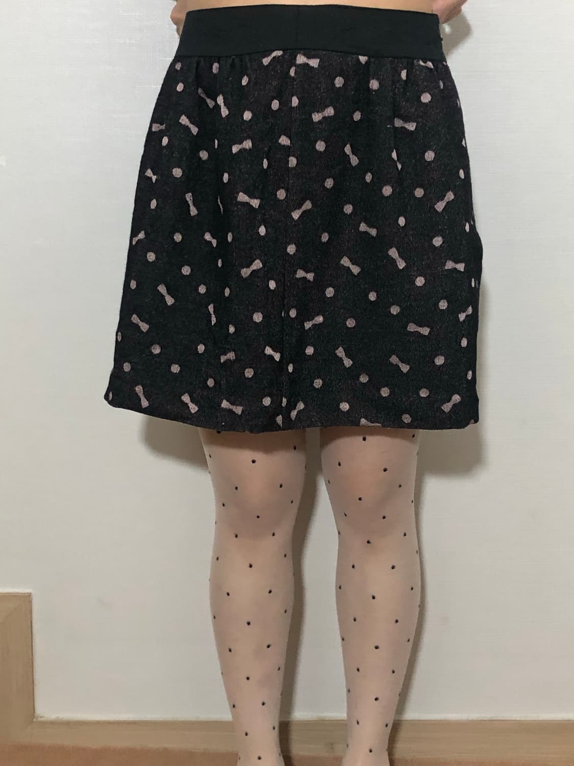 빈티지 블랙 리본 미니 스커트 상품이미지1