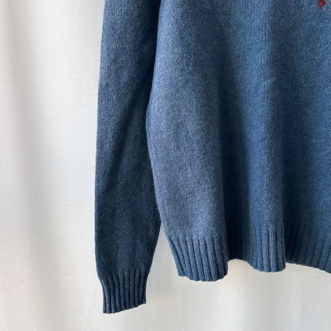 폴로 랄프로렌 니트 메리노울 앙고라 크루넥 스웨터 그레이 블루 L 상품이미지3