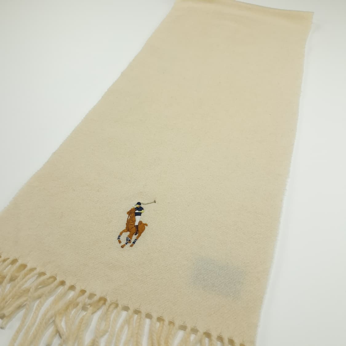 MX207 폴로 랄프로렌 아이보리 빅포니 램스울 목도리 머플러 상품이미지6