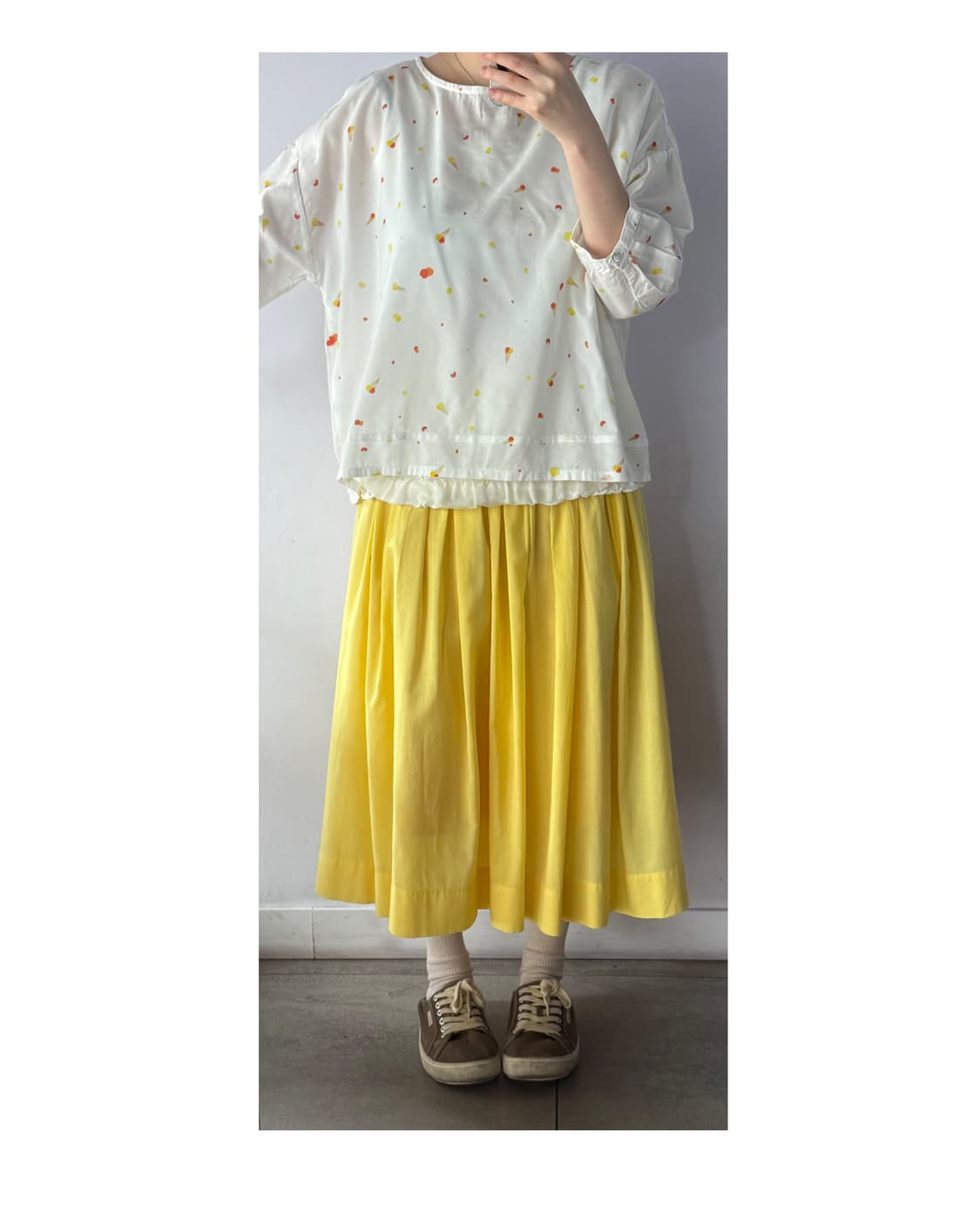 made in japan 병아리 면스커트 여름스커트  상품이미지2