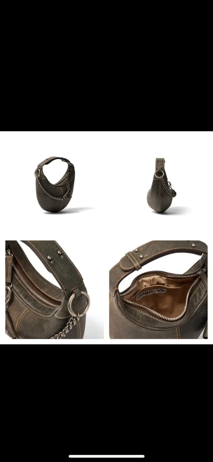 Open yy 오픈와이와이 레더 모토 호보 미니백 상품이미지4