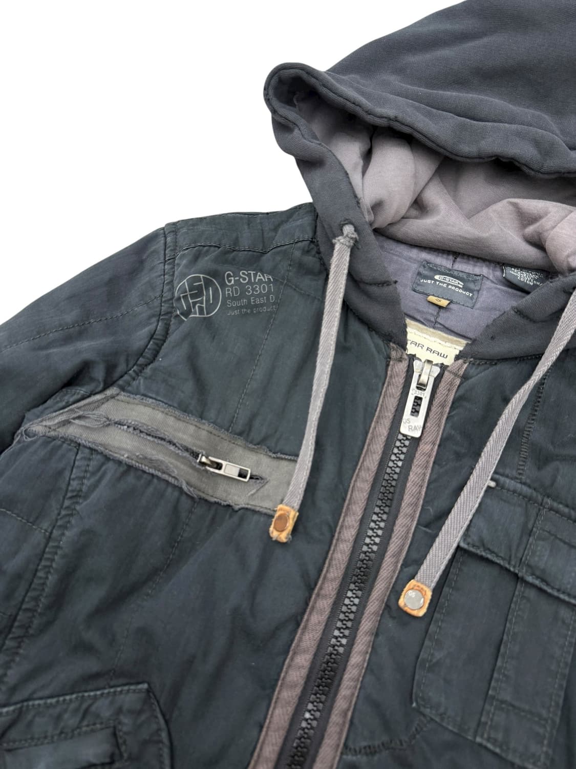 지스타로우 코튼 바이커 후디드 자켓 상품이미지8