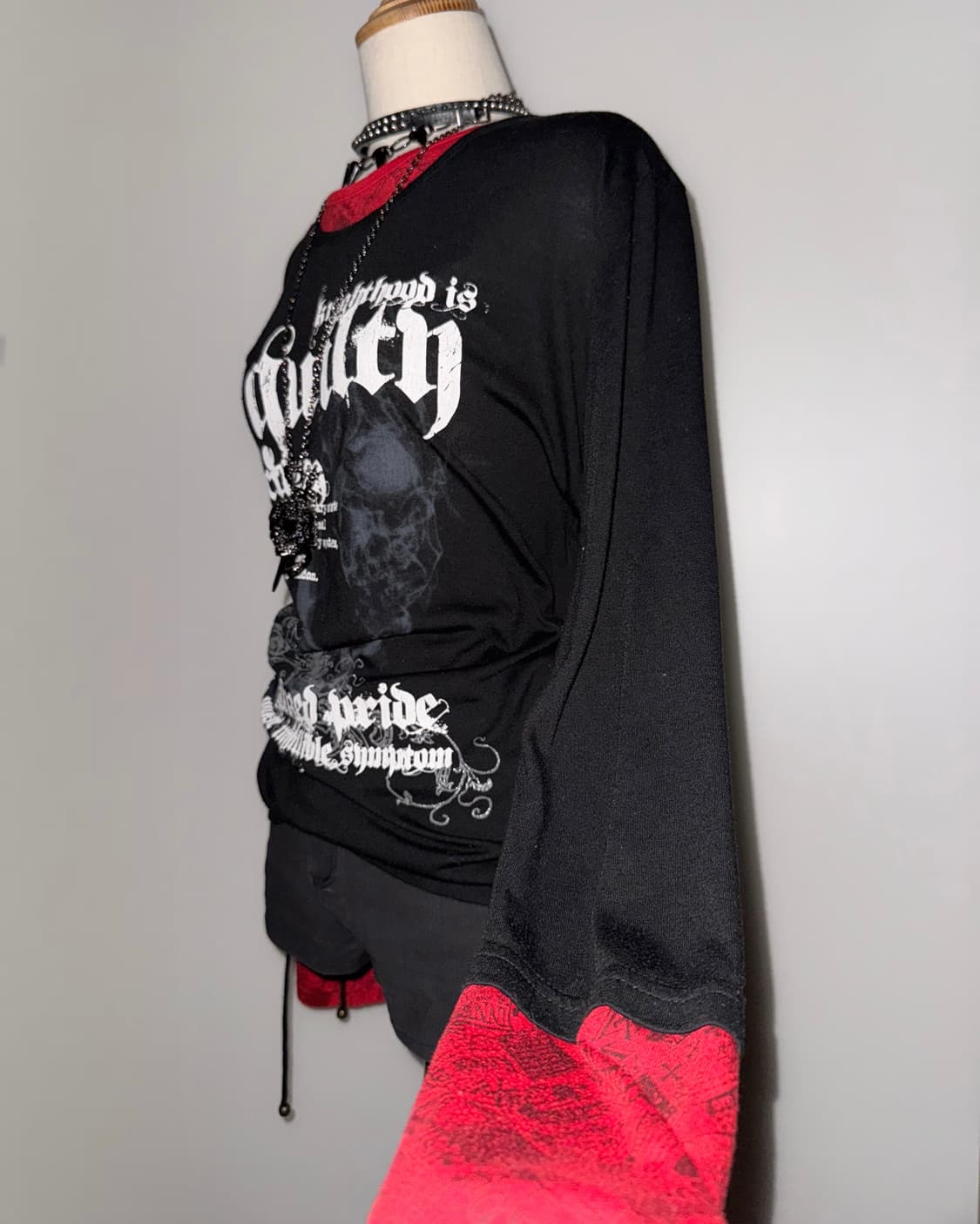 펑크 프린팅 레이어드 롱슬리브 상품이미지4