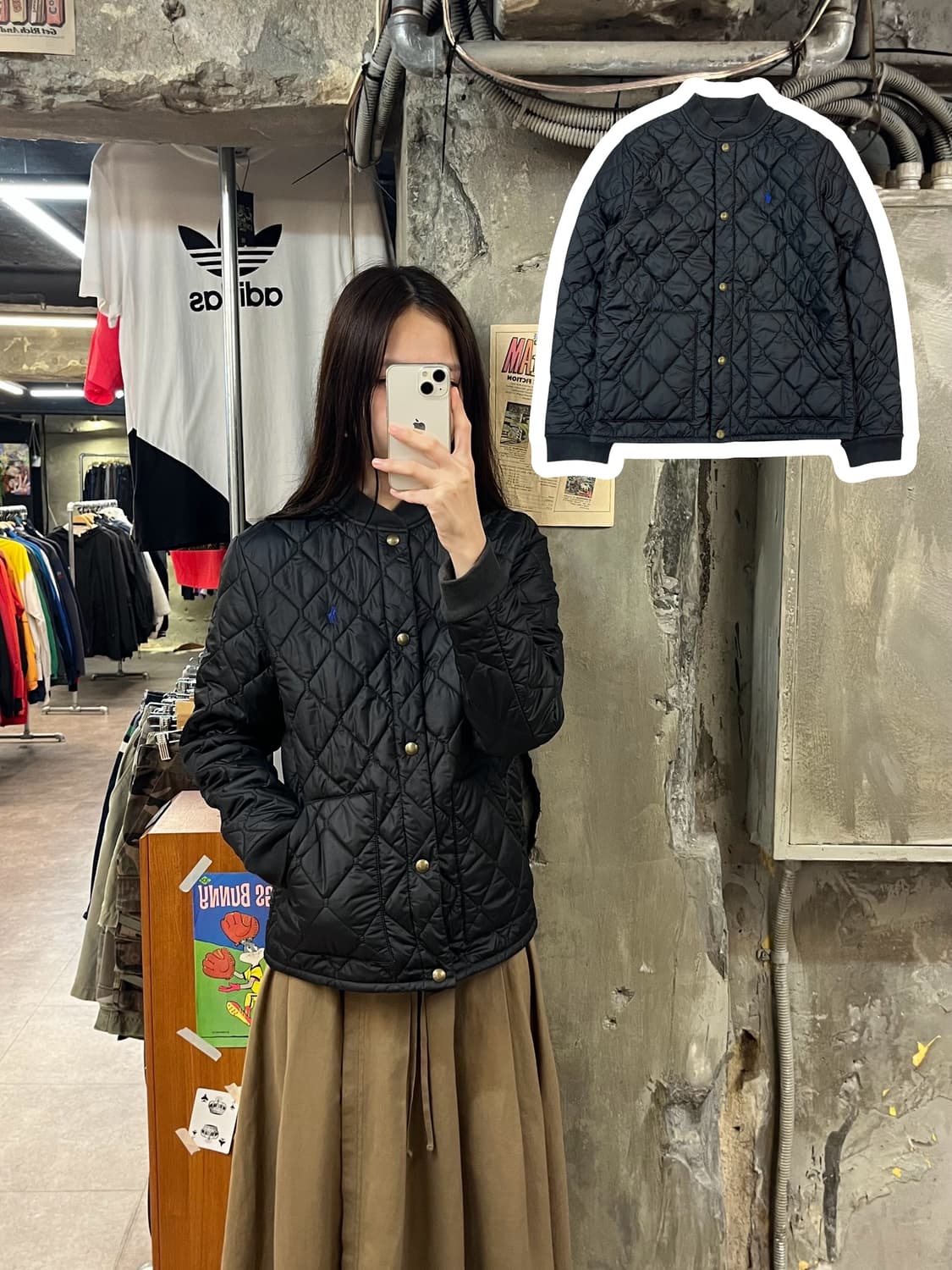 폴로 랄프로렌 퀄팅 자켓 블랙 L  #csz1356 상품이미지1