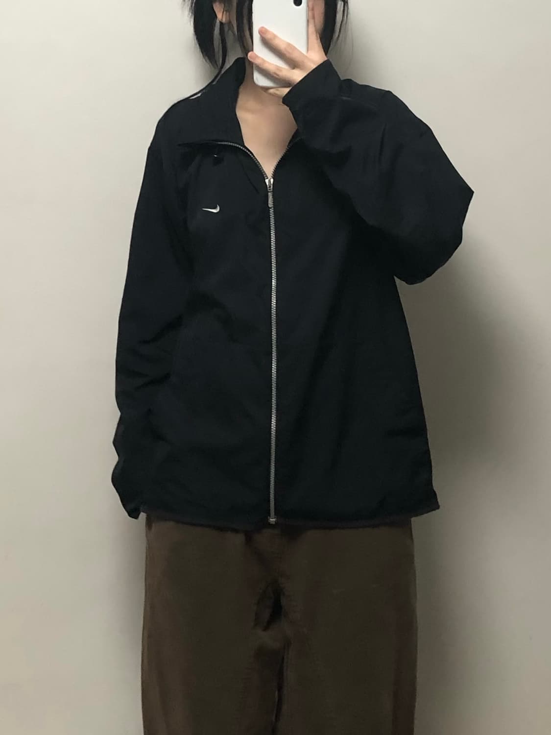 나이키 올드스쿨 스트링 블랙 바람막이 상품이미지1
