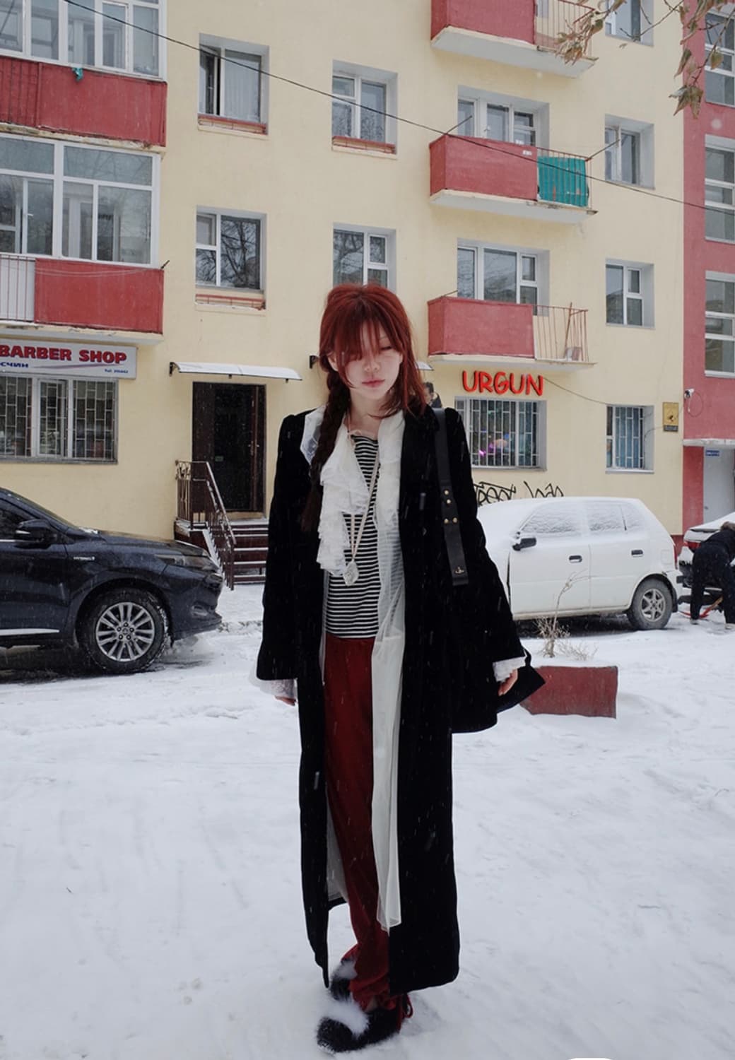 프레클  벨벳 맥시 코트 상품이미지1